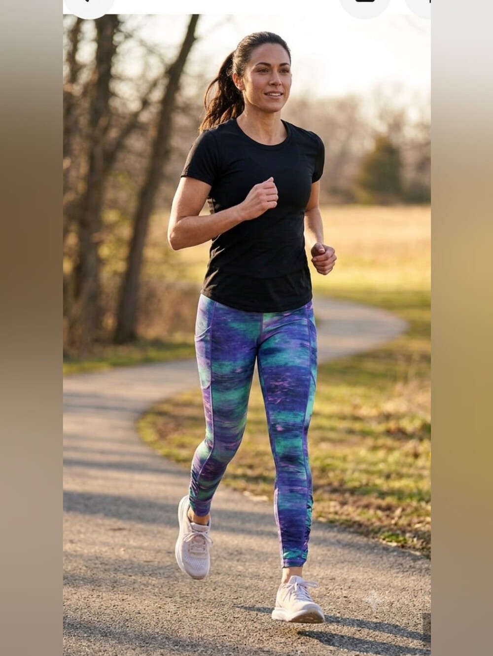 lululemon athletica Teal, Purple & Pink Watercolor Pattern Leggings
